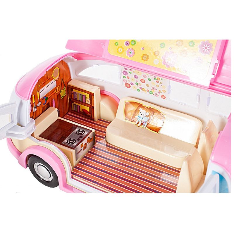 Jucarii, Copii si Bebe - Jucarii si jocuri - Jucarii & jocuri educative - Jucarii interactive - Set de joaca Malplay, Masina de inghetata pentru papusi cu accesorii, 25 cm, Roz - Infinity.ro