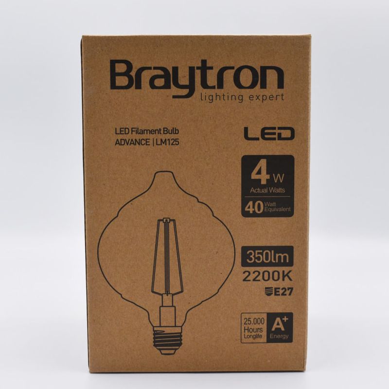 Casa si Gradina - Corpuri si surse de iluminat - Becuri si tuburi neon - Becuri - Bec LED Vintage 4W(40W) Braytron, LM125, E27, 350 lm, lumina calda (2200 K), clasa energetica G - Infinity.ro