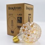 Casa si Gradina - Corpuri si surse de iluminat - Becuri si tuburi neon - Becuri - Bec LED Vintage 4W(40W) Braytron, FL95, E27, 350 lm, lumina calda (2200 K), clasa energetica G - Infinity.ro