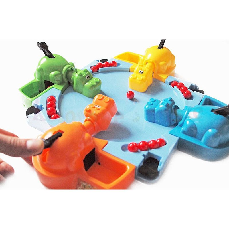 Jucarii, Copii si Bebe - Jucarii si jocuri - Jucarii & jocuri educative - Jucarii interactive - Joc interactiv, Hipopotamii Mancaciosi 4 jucatori Albastru - Infinity.ro