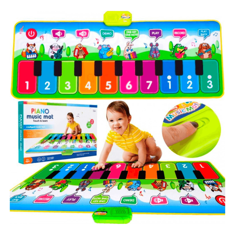 Jucarii, Copii si Bebe - Jucarii si jocuri - Jucarii de rol - Instrumente muzicale de jucarie - Jucarie educationala pian covoras 130 x 48 cm Multicolor - Infinity.ro