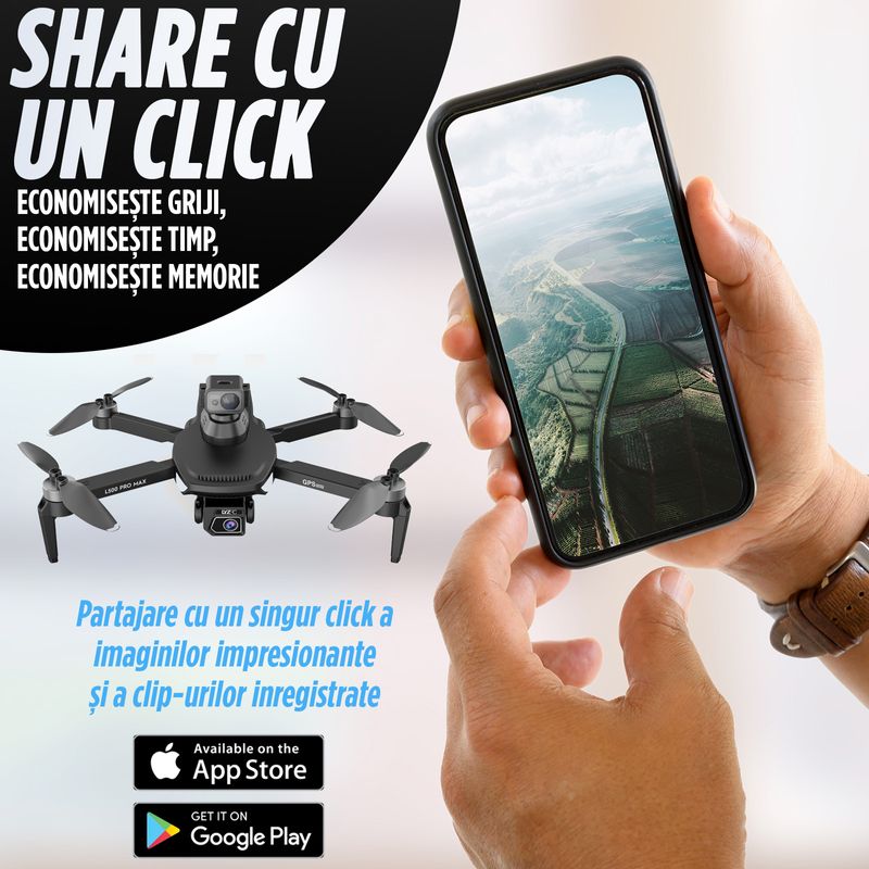 TV, Audio-Video si Foto - Camere de actiune si drone - Drone - Drona Nivazo L500 Pro Max, acumulator 2200mAh, follow me, functie de evitarea obstacolelor, autonomie pana la 25 minute, gesture selfie, raza actiune 1200 metri, aplicatie mobila, filmare si fotografi - Infinity.ro