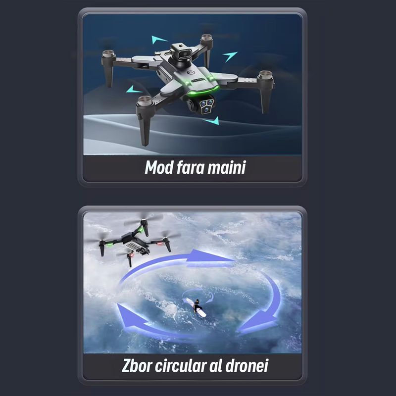 TV, Audio-Video si Foto - Camere de actiune si drone - Drone - Drona Nivazo S166, rotire 360 de grade, follow me, functie de evitarea obstacolelor, 20 de minute rezistenta bateriei, camera duala 4K, gesture selfie, aplicatie mobila, filmare si fotografiere - Infinity.ro