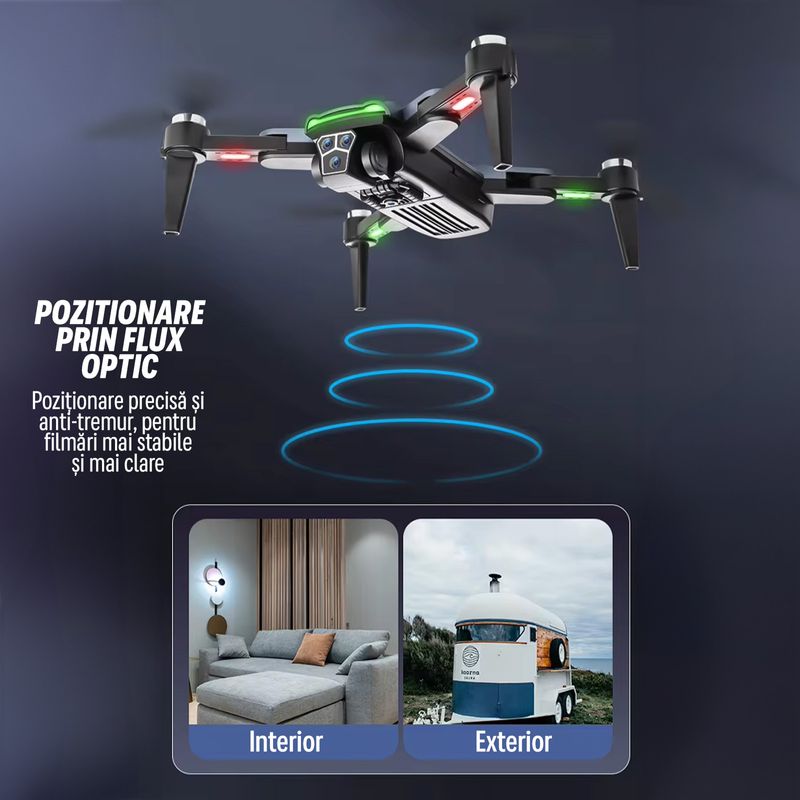 TV, Audio-Video si Foto - Camere de actiune si drone - Drone - Drona Nivazo S166, rotire 360 de grade, follow me, functie de evitarea obstacolelor, 20 de minute rezistenta bateriei, camera duala 4K, gesture selfie, aplicatie mobila, filmare si fotografiere - Infinity.ro