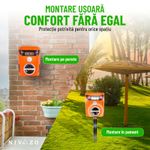 Casa si Gradina - Gradinarit si plante - Intretinere gradina - Articole daunatori gradina - Aparat cu ultrasunete anti pisici, Nivazo® AR01, 2 moduri functionare, actiune 110⁰ si acoperire 10m2, incarcare solara, acumulator 600mAh - Infinity.ro