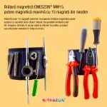 Casa si Gradina - Constructii - Depozitare, transport si protectie - Organizatoare si cutii scule - Bratara Magnetica unelte si scule, EMESZON® MW15, 15 Magneti Neodim, sustine suruburi, cuie, piulite, saibe, Albastru - Infinity.ro