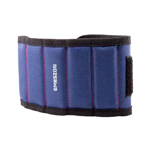 Bratara Magnetica unelte si scule, EMESZON® MW15, 15 Magneti Neodim, sustine suruburi, cuie, piulite, saibe, Albastru