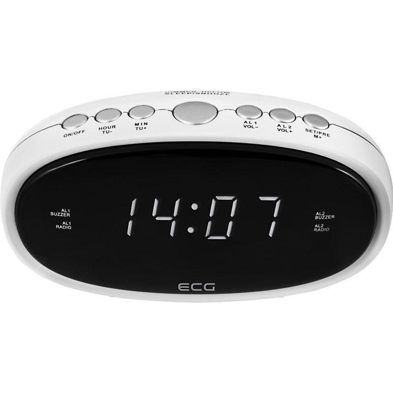 TV, Audio-Video si Foto - Portabile audio - Radio - Radio cu ceas ECG RB 010 alb, FM, Digital, memorie 10 posturi, alarma dubla - Infinity.ro