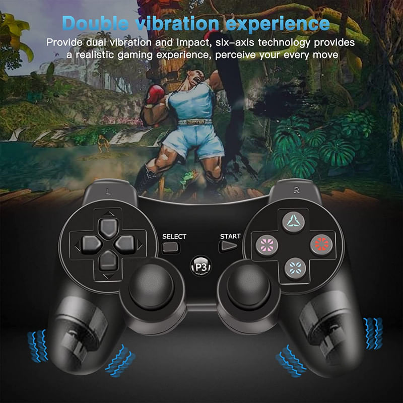 PC, gaming si accesorii - Gaming - Accesorii gaming - Controlere, Volane si Casti gaming - Wireless Controller Compatibil PS3 MRG MP3 , DoubleShock 3, Vibratii, Negru - Infinity.ro