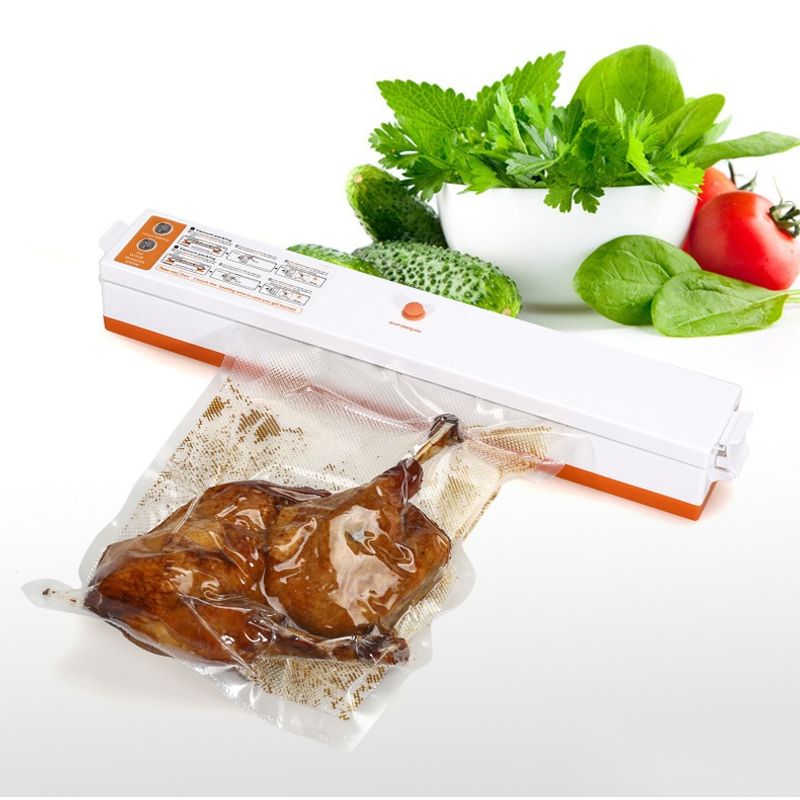 Electronice si Electrocasnice - Electrocasnice bucatarie - Mixere, tocatoare & roboti de bucatarie - Aparate de vidat - Aparat de Vidat si Sigilat Alimente MRG MG88, cu 10x Pungi Incluse, Alb - Infinity.ro