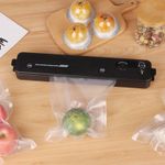 Electronice si Electrocasnice - Electrocasnice bucatarie - Mixere, tocatoare & roboti de bucatarie - Aparate de vidat - Aparat de Vidat si Sigilat Alimente MRG MFK01, cu 5x Pungi Incluse, Negru - Infinity.ro