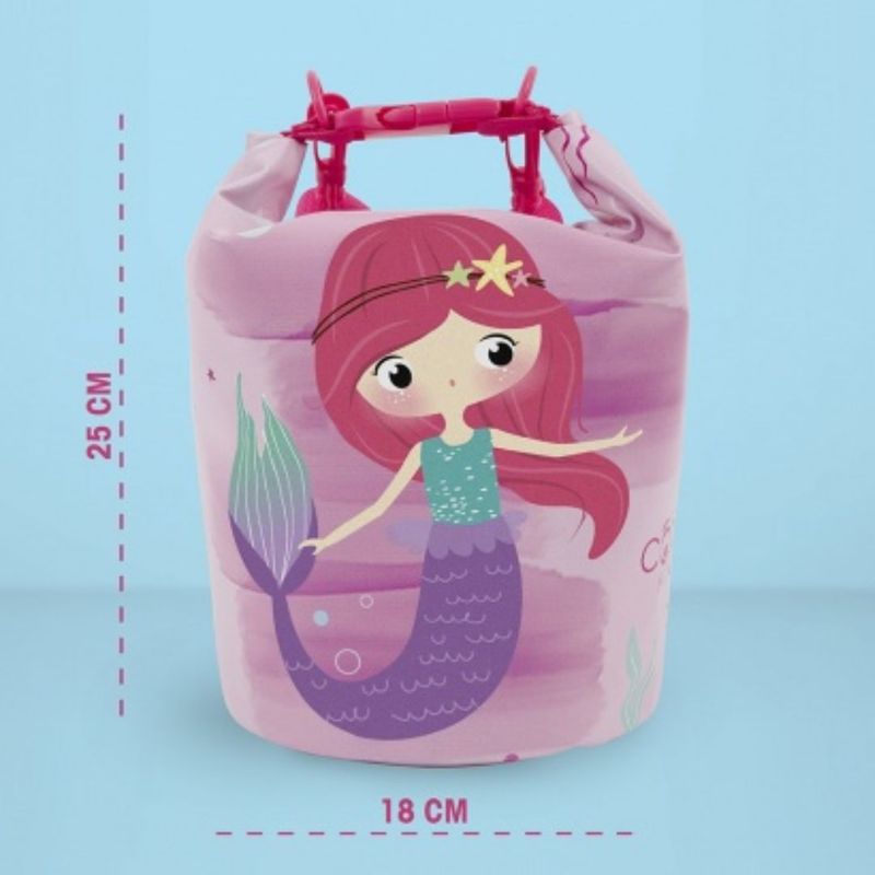 Fashion, accesorii si bijuterii - Copii - Accesorii copii - Genti si rucsacuri copii - Geanta de plaja impermeabila, pentru copii, model sirena, 25x18 cm, Perletti, 5l - Infinity.ro