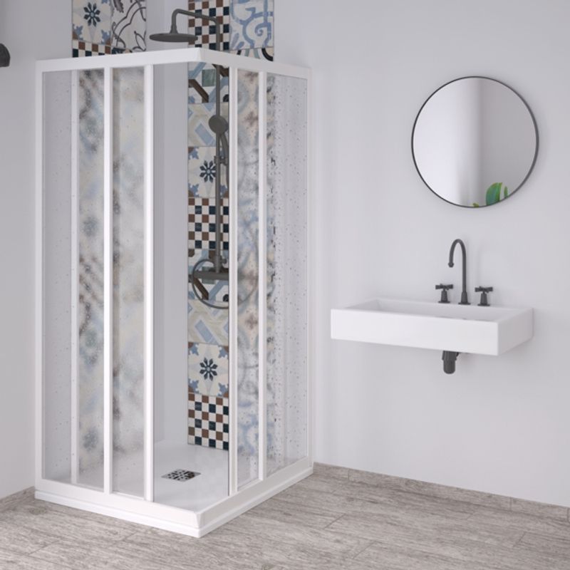 Casa si Gradina - Sanitare - Cazi si cabine de dus - Cabine dus - Cabina dus patrata IDRA, fara cadita, material PVC, 90x90x190 cm - Infinity.ro