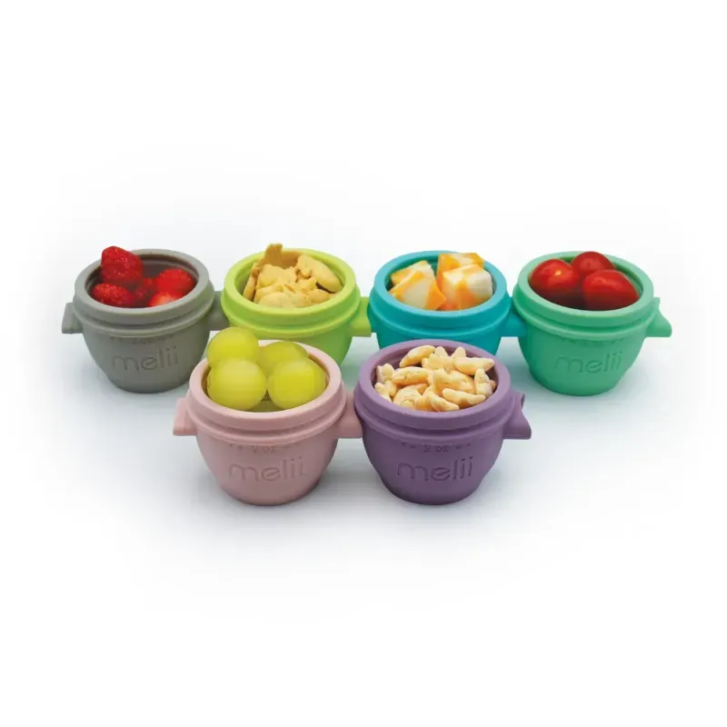 Jucarii, Copii si Bebe - Hrana si alaptare - Scaune de masa bebe - Set 6 Recipiente Silicon Snap&go, Melii, 59 Ml - Infinity.ro