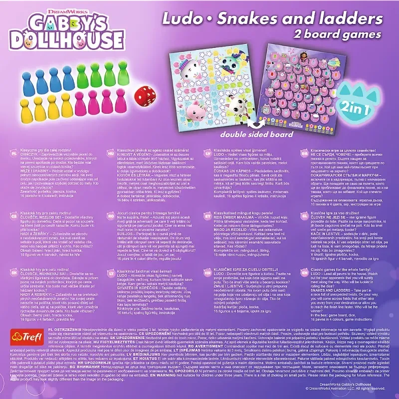 Jucarii, Copii si Bebe - Jucarii si jocuri - Jocuri si puzzle - Jocuri de societate - Joc Dream Works Gabbys House 2in1 Ludo Si Serpisori Scari - Infinity.ro