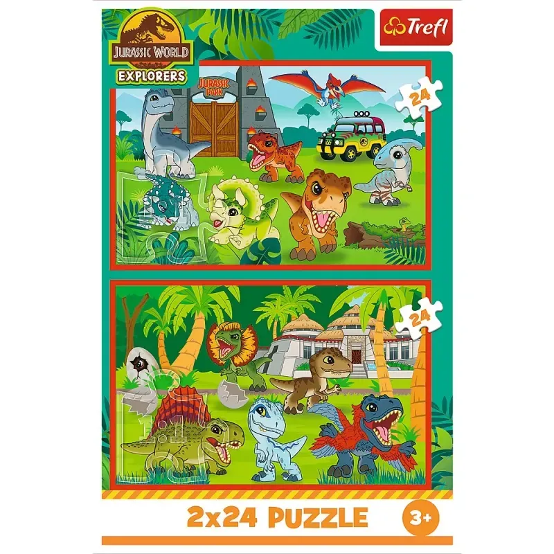 Jucarii, Copii si Bebe - Jucarii si jocuri - Jocuri si puzzle - Puzzle - Puzzle Trefl 2x70 Jurassic World Universul Jurassic Park - Infinity.ro