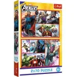 Jucarii, Copii si Bebe - Jucarii si jocuri - Jocuri si puzzle - Puzzle - Puzzle Trefl 2x70 Marvel Avengers Misiunea Super Eroilor Marvel Avengers - Infinity.ro
