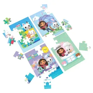 Gabbys Dollhouse Set 4 Puzzle Din Lemn