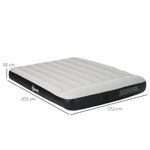 Sport si Outdoor - Camping - Saltele si accesorii pentru somn - Saltele camping - Saltea camping, 2 persoane, gonflabila, cu pompa electrica incorporata, 220-240 V, PVC, gri si negru, 203x152x30 cm - Infinity.ro