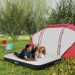 Sport si Outdoor - Camping - Saltele si accesorii pentru somn - Saltele camping - Saltea camping, 2 persoane, gonflabila, cu pompa electrica incorporata, 220-240 V, PVC, gri si negru, 203x152x30 cm - Infinity.ro