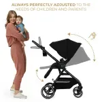 Jucarii, Copii si Bebe - Carucioare si articole de transport - Carucioare - Carucioare 3 in 1 - Carucior Kinderkraft Yoxi 3in1 (mink Pro) Pure Black - Infinity.ro