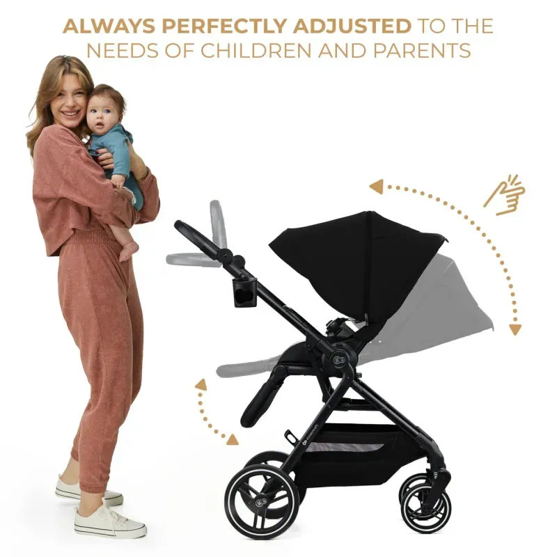 Jucarii, Copii si Bebe - Carucioare si articole de transport - Carucioare - Carucioare 3 in 1 - Carucior Kinderkraft Yoxi 3in1 (mink Pro) Pure Black - Infinity.ro