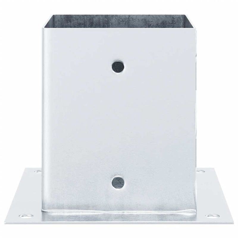 Casa si Gradina - Gradina si terasa - Garduri, panouri si accesorii - Baze stalp patrate 12 buc Argintiu 101x101 mm Otel galvanizat - Infinity.ro