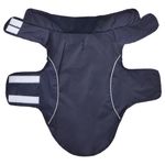 Petshop - Articole imbracaminte - Haine animale - Pelerina de ploaie pentru caini cu benzi reflectorizante M, bleumarin - Infinity.ro