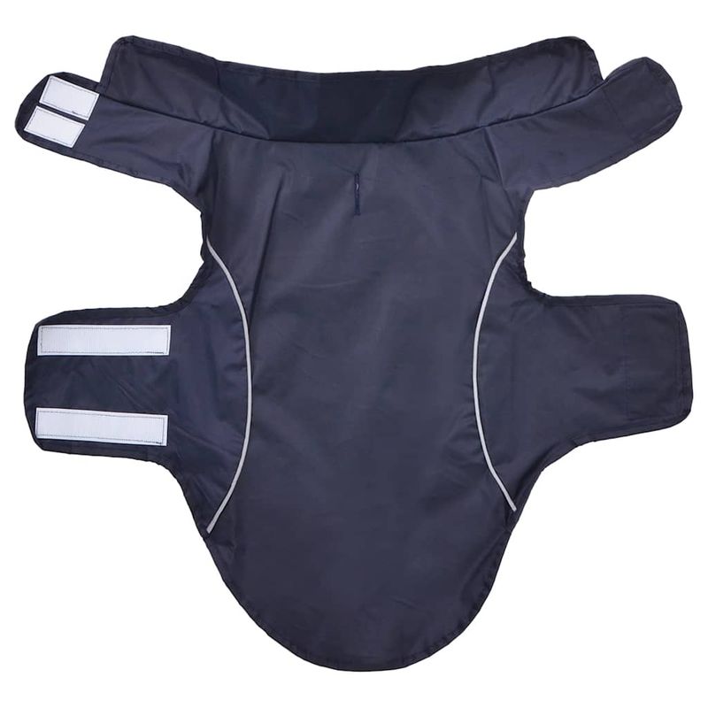 Petshop - Articole imbracaminte - Haine animale - Pelerina de ploaie pentru caini cu benzi reflectorizante M, bleumarin - Infinity.ro