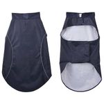 Petshop - Articole imbracaminte - Haine animale - Pelerina de ploaie pentru caini cu benzi reflectorizante 3XL, bleumarin - Infinity.ro