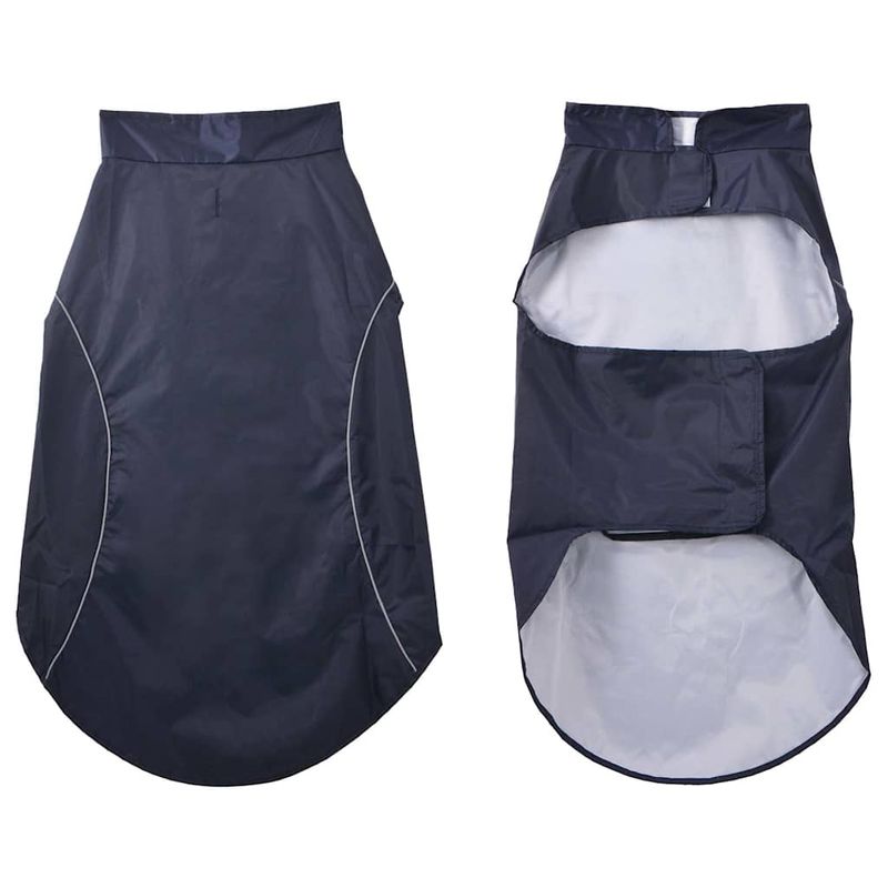 Petshop - Articole imbracaminte - Haine animale - Pelerina de ploaie pentru caini cu benzi reflectorizante 3XL, bleumarin - Infinity.ro