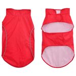 Petshop - Articole imbracaminte - Haine animale - Pelerina de ploaie pentru caini cu benzi reflectorizante 2XL, roșu - Infinity.ro