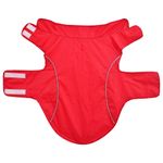 Petshop - Articole imbracaminte - Haine animale - Pelerina de ploaie pentru caini cu benzi reflectorizante 2XL, roșu - Infinity.ro