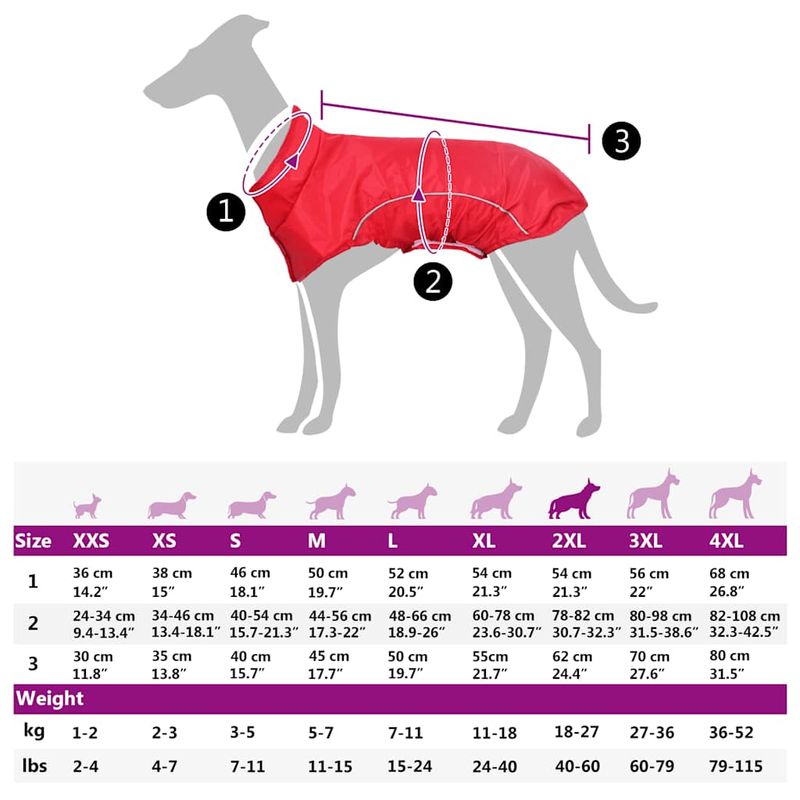 Petshop - Articole imbracaminte - Haine animale - Pelerina de ploaie pentru caini cu benzi reflectorizante 2XL, roșu - Infinity.ro