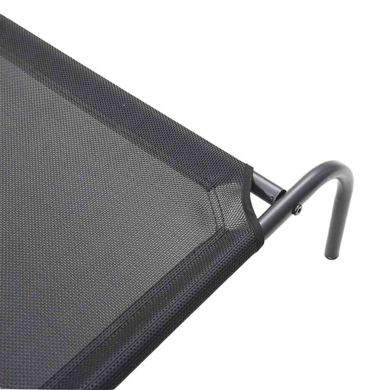 Petshop - Accesorii petshop - Culcusuri si custi - Culcusuri si saltele - Pat inaltat pentru caini negru 130x80x20 cm Textilena si otel - Infinity.ro