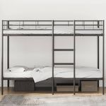 Casa si Gradina - Mobilier - Paturi si accesorii - Paturi - Pat supraetajat fara saltea negru 100x200 cm otel - Infinity.ro