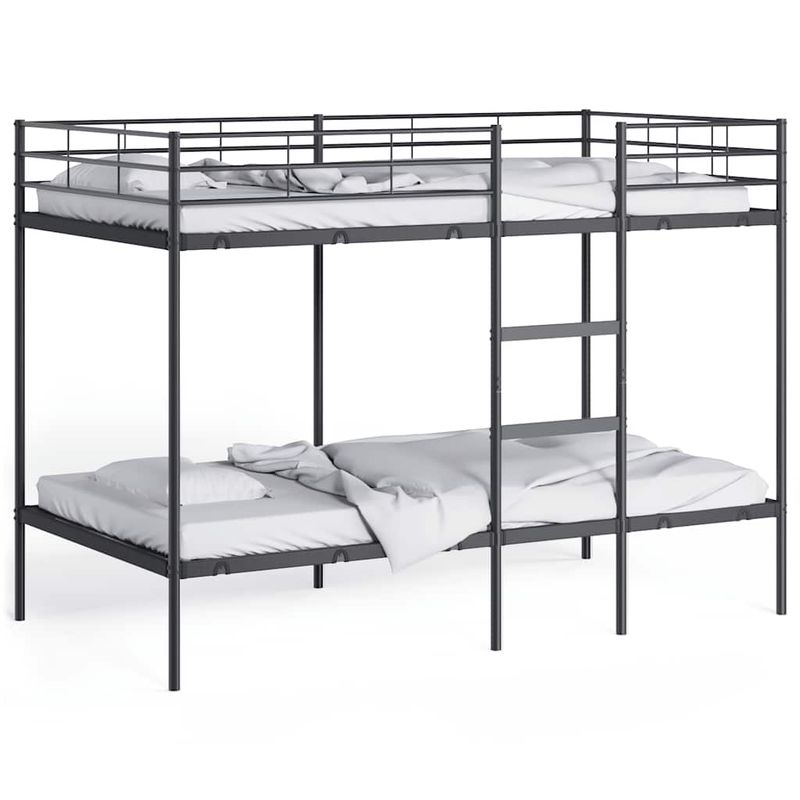 Casa si Gradina - Mobilier - Paturi si accesorii - Paturi - Pat supraetajat fara saltea negru 100x200 cm otel - Infinity.ro