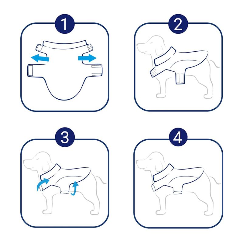 Petshop - Articole imbracaminte - Haine animale - Pelerina de ploaie pentru caini cu benzi reflectorizante XXS, bleumarin - Infinity.ro