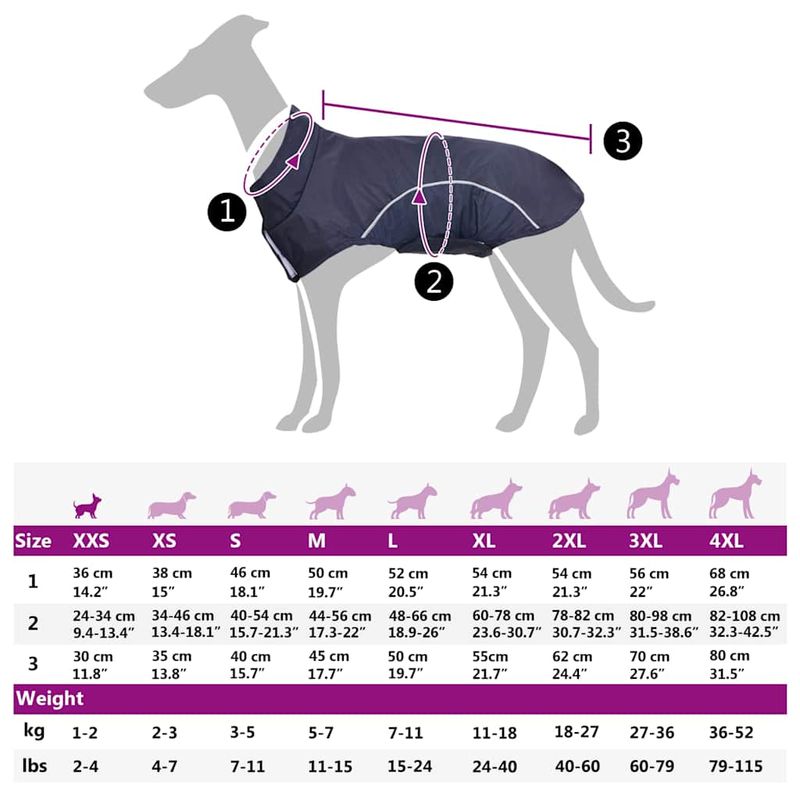Petshop - Articole imbracaminte - Haine animale - Pelerina de ploaie pentru caini cu benzi reflectorizante XXS, bleumarin - Infinity.ro
