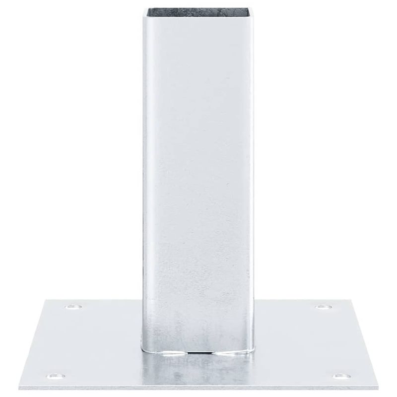 Casa si Gradina - Gradina si terasa - Garduri, panouri si accesorii - Baze stalp patrate 12 buc Argintiu 46x46 mm Otel galvanizat - Infinity.ro