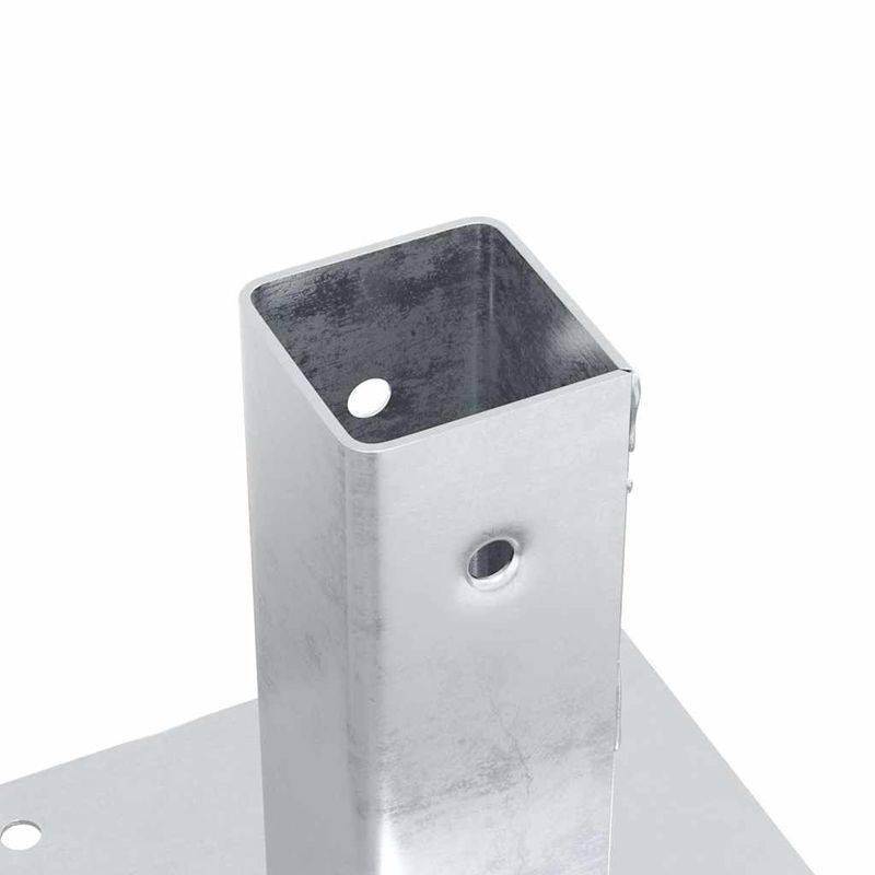 Casa si Gradina - Gradina si terasa - Garduri, panouri si accesorii - Baze stalp patrate 12 buc Argintiu 46x46 mm Otel galvanizat - Infinity.ro