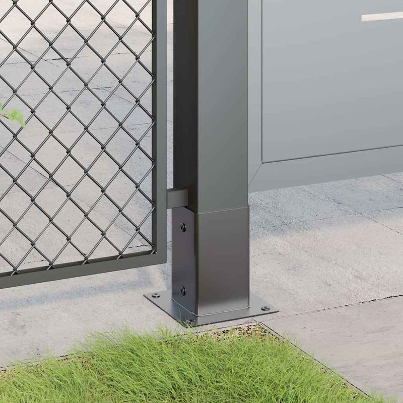 Casa si Gradina - Gradina si terasa - Garduri, panouri si accesorii - Baze de stalp patrate 12 buc Antracit Otel acoperit cu pulbere, mărime 91x91 mm - Infinity.ro