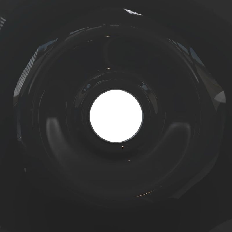 Casa si Gradina - Sanitare - Lavoar baie si accesorii - Lavoare si piedestale - Lavoare 2 buc Negru lucios Ø42x14 cm Ceramic - Infinity.ro