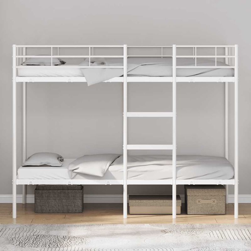 Casa si Gradina - Mobilier - Paturi si accesorii - Paturi - Pat supraetajat fara saltea alb 90x190 cm otel - Infinity.ro