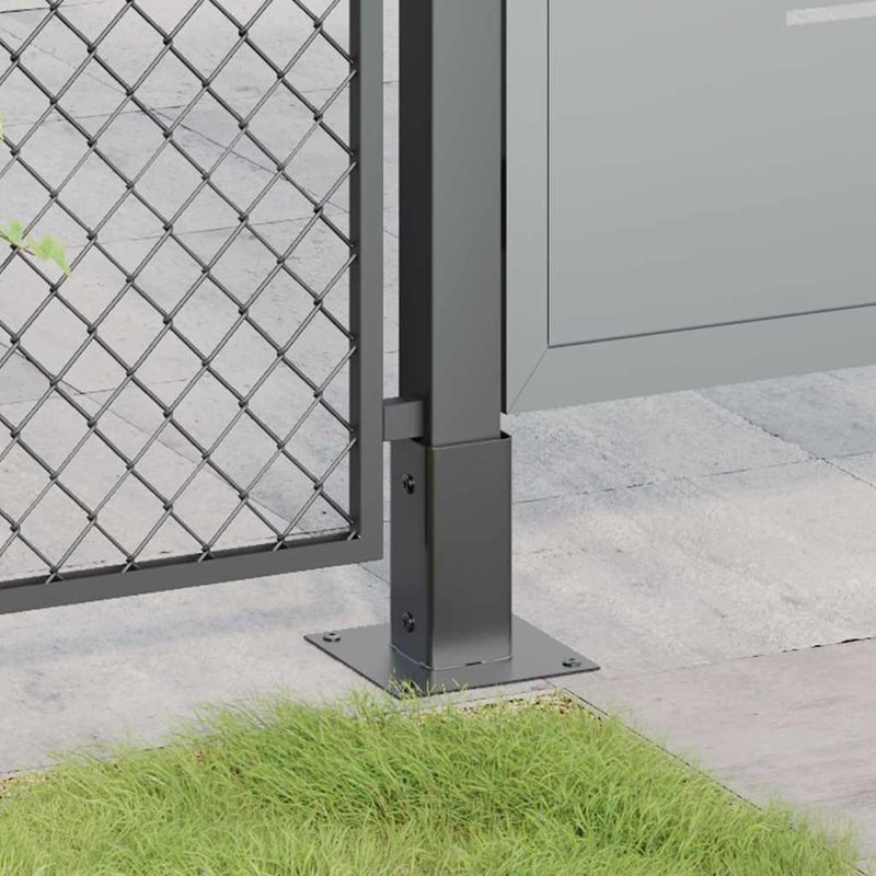 Casa si Gradina - Gradina si terasa - Garduri, panouri si accesorii - Baze de stalp patrate 12 buc Antracit Otel acoperit cu pulbere, mărime 71x71 mm - Infinity.ro