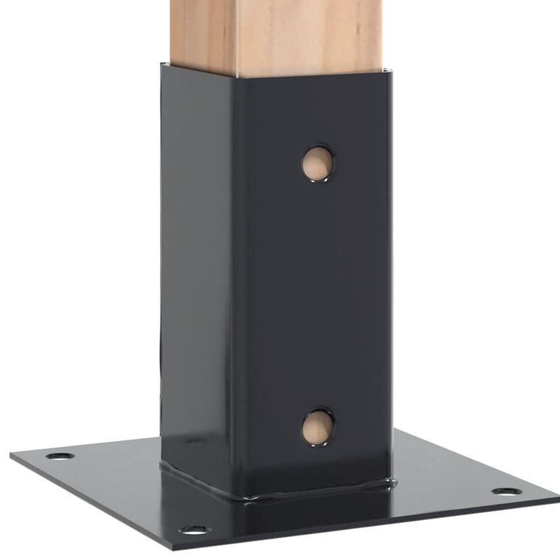 Casa si Gradina - Gradina si terasa - Garduri, panouri si accesorii - Baze de stalp patrate 12 buc Antracit Otel acoperit cu pulbere, mărime 71x71 mm - Infinity.ro