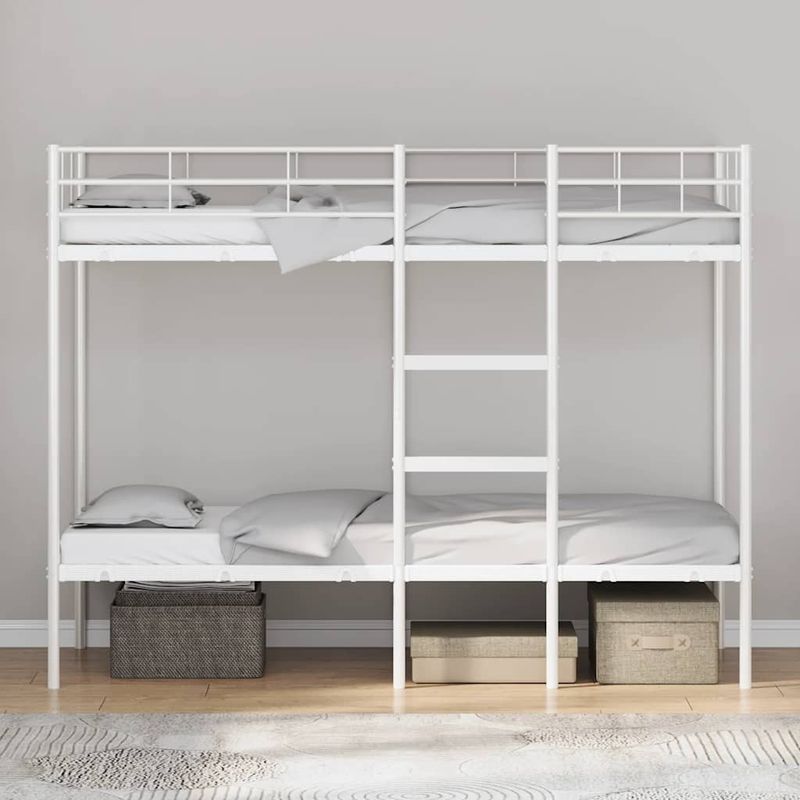 Casa si Gradina - Mobilier - Paturi si accesorii - Paturi - Pat supraetajat fara saltea alb 80x200 cm otel - Infinity.ro