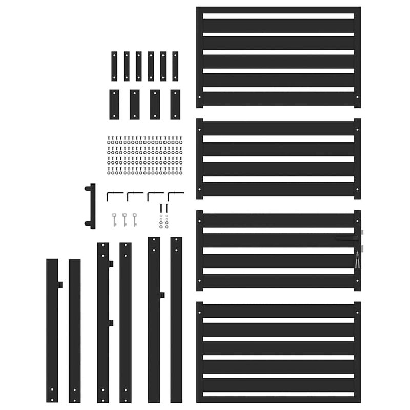 Casa si Gradina - Constructii - Usi interior, exterior si garaj - Usi garaj - Poarta de gradina incuiata neagra 100x180 cm aluminiu - Infinity.ro
