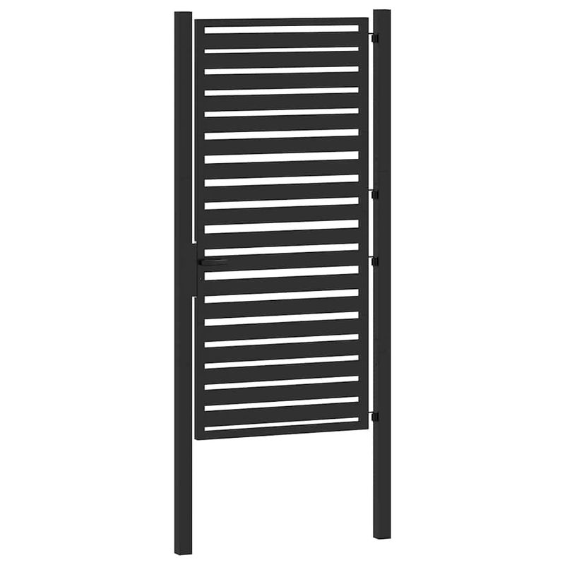 Casa si Gradina - Constructii - Usi interior, exterior si garaj - Usi garaj - Poarta de gradina incuiata neagra 100x180 cm aluminiu - Infinity.ro