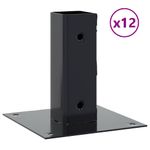 Casa si Gradina - Gradina si terasa - Garduri, panouri si accesorii - Baze stalp patrate 12 buc Antracit Otel acoperit cu pulbere, mărime 51x51 mm - Infinity.ro